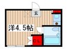 ワイズフラット 1Rの間取り