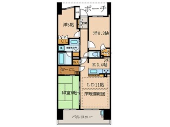 間取図 プラウド西大島(203)