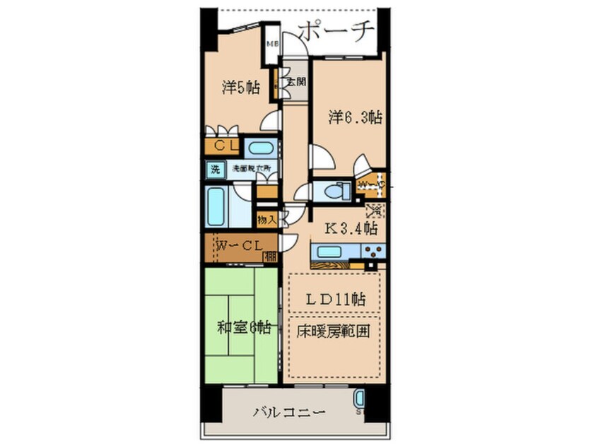 間取図 プラウド西大島(203)