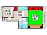 メゾン有賀 2DKの間取り