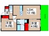 ハレマリーナ岩瀬 2LDKの間取り