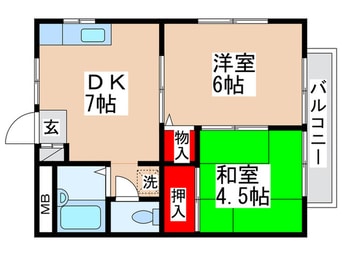 間取図 フラワーハイツＢ