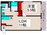 オオギマンション 1LDKの間取り