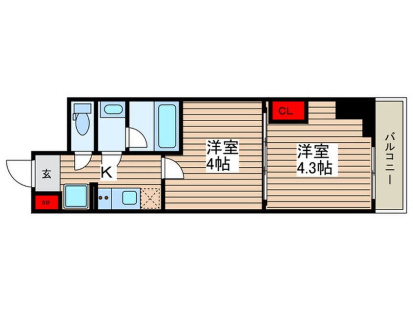 間取図 プライマル門前仲町