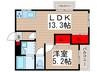 アーク春雨橋Ａ棟 1LDKの間取り