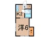 第１五月コ－ポ 1Kの間取り