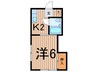 第１五月コ－ポ 1Kの間取り