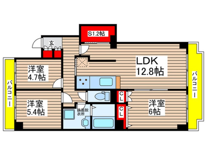 間取図 幕張ﾌｧﾐｰﾙﾊｲﾂ4号棟（305）