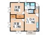 ソシエ－ル若草台Ⅱ 2LDKの間取り