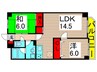 グリーンパーク中川 2LDKの間取り