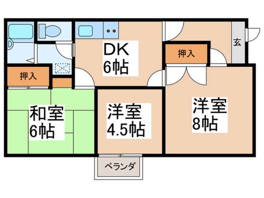 間取図 エステートピア林Ｂ