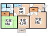 エステートピア林Ｂ 3DKの間取り