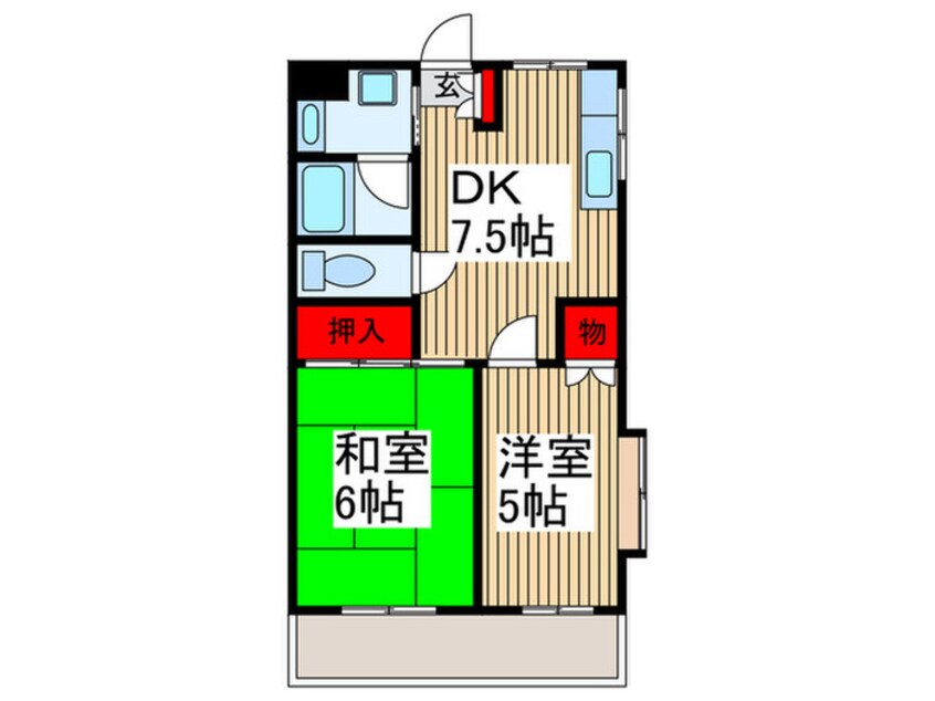 間取図 セジュールド．ミワ弐番館