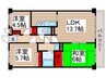 ドムール元山 (204) 3LDKの間取り