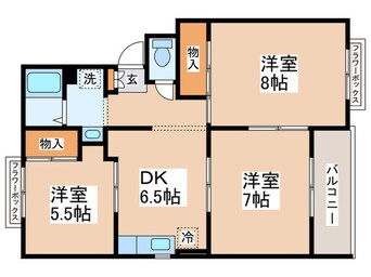 間取図 トリヴァンベ－ル美船Ａ