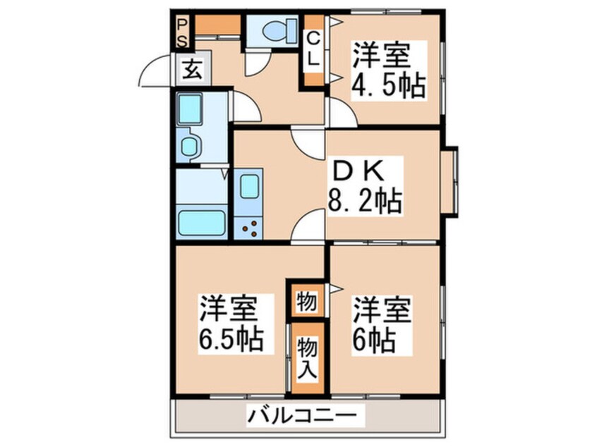 間取図 プラシ－ド梅ヶ丘