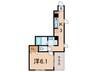 シェモア 1Kの間取り