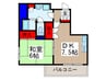 桜フラッツ 1DKの間取り