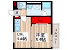 クロレ南流山Ⅱ 1DKの間取り