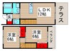 テラスラフォーレＷ－５ 2LDKの間取り