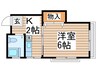 石橋ビル 1Kの間取り