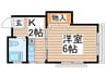 石橋ビル 1Kの間取り