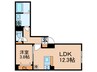 ＣＲＥＡＬ新富町 1LDKの間取り
