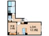 ＣＲＥＡＬ新富町 1LDKの間取り