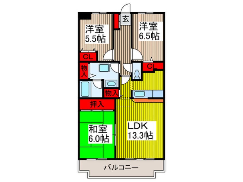 間取図 ロイヤルヒルズ高砂