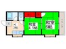 天王マンション 2Kの間取り