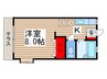 カーサ・ローザ 1Kの間取り