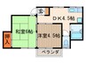 やよい荘Ｃ 2DKの間取り