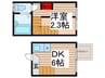 サンクレール 1DKの間取り