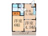 コーポカヤマ 2DKの間取り