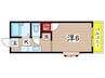 エクラン 1Kの間取り
