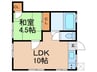 鶴田ビル 1LDKの間取り