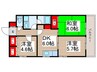 レジェンド 3DKの間取り