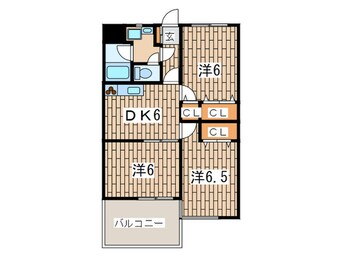 間取図 サンテラス長沢（１－Ｄ）