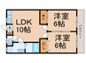 クリフ若木 ２ 2LDKの間取り