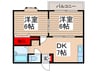 クリスタルサウザンド 2DKの間取り