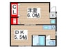 コーポタナカⅡ 1DKの間取り