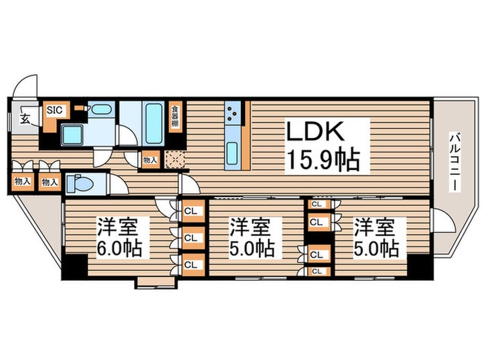 間取り図 ﾌﾟﾚｼｽ西葛西ﾍﾟｲｻｰｼﾞｭ（701）