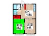 川田谷コ－ポ２ 2DKの間取り