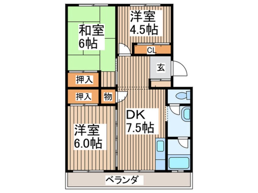 間取図 バーリオ　デ　ルーナ