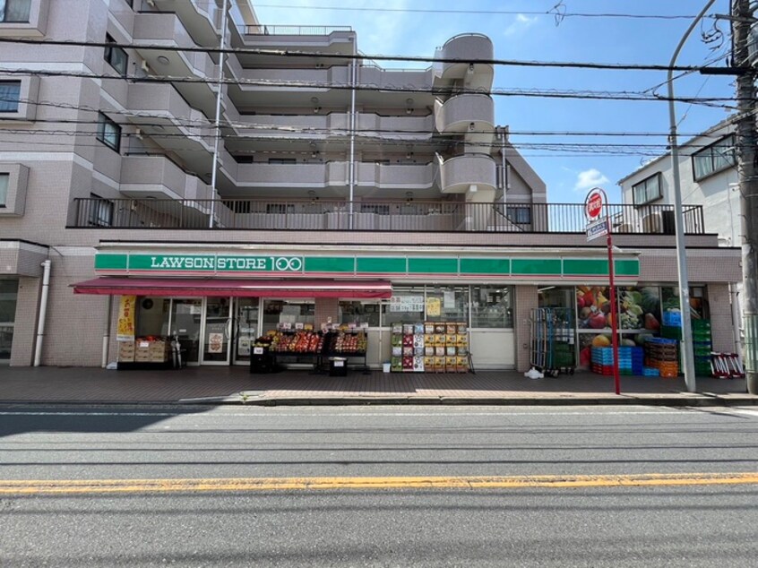 ローソンストア100LS高田東店(コンビニ)まで430m スカイヒルズ
