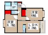 パルル・松戸 2LDKの間取り