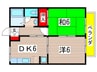 メゾンハイブリッジＢ 2DKの間取り