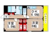 エスペランサ飛ノ台 2DKの間取り