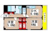 エスペランサ飛ノ台 2DKの間取り