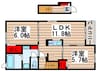 ウエスト　バニラ 2LDKの間取り